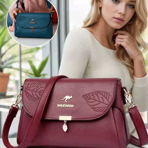 กระเป๋าเนื้อหนัง กระเป๋าสะพาย ลำลอง เรียบง่าย ขนาดใหญ่ สีเหลี่ยมใบเล็ก สำหรับผู้หญิง