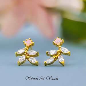 [Studs & Such] 925 Silver Shining Cubic Zirconia Petals Stud Earrings