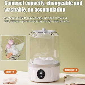 Mini Washing Machine Mini Portable Small Cordless Washer Quick Clean in One Minute Rechargeable Automatic Washer Portable Underwear Washing Machine