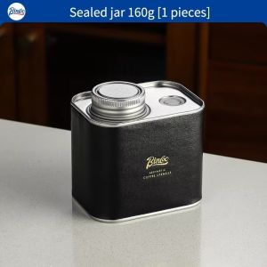 Bincoo Airtight Coffee Canister 100g with One-Way Valve – Food-Grade Tinplate + PU Leather Storage for Coffee Beans