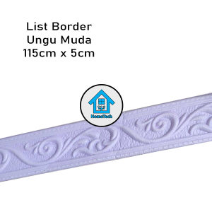 HT Wallpaper Foam List Ungu Muda Wallpaper Wallborder Foam 3D