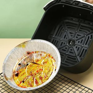 10pcs Aluminium Foil Tray Thickened Baking Tray Air Fryer Barbecue Tinfoil Tray Disposable Tinfoil Tray Baking Tools