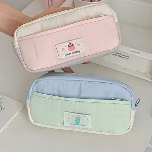 【WERSLNG】กระเป๋าเครื่องเขียนน่ารักสไตล์เกาหลี กระเป๋าดินสอ กระเป๋าปากกา กล่องใส่ของนักเรียน กระเป๋าอุปกรณ์การเรียนแบบพกพา กล่องดินสอ บล็อคสี ครีมสร้างสรรค์ ความจุมาก ที่เก็บของหลายชั้น