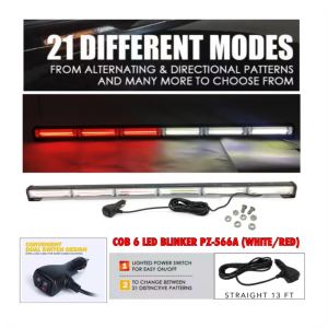 CPA (7079) 34" COB 12-24V 6 Led Emergency Strobe Flashing Light Bar for Car Truck Roof  (WHITE/RED)
