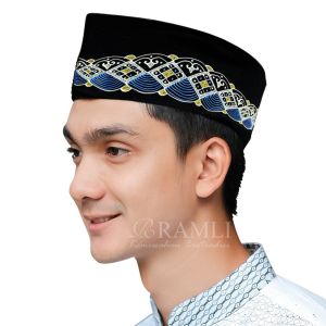 RAMLI Songkok Lukis BLUE DIAMOND AC Tinggi 9