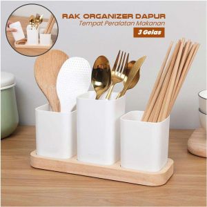 Tempat Sendok dan Garpu Aesthetic Rak Organizer Dapur