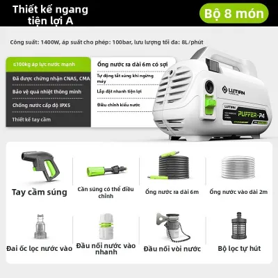 FCLUTIAN | Máy Rửa Xe Cao Áp Tự Động Di Động 220V