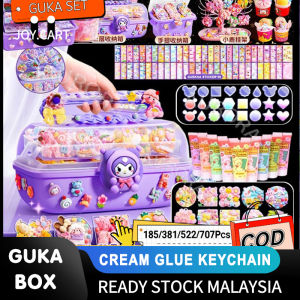 Guka Set Box 1008Pcs Cream Glue DIY Keychain Set GUKA Material Package Sticker for Kids Deluxe Set Spree Child Birthday Gift