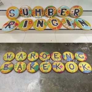 Tampah lukis dekorasi bambu free custom / nampan bambu walldecor dinding aesthetic