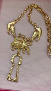 New and vintage antique brass art abstract heavy-duty necklace from Europe and America