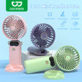 GOOJODOQ 5000mAh Mini Fan Rechargeable Electric Fan Portable LED Display Foldable Electric Fan Hand-Held Fan 6-Speed fan Table fan. 