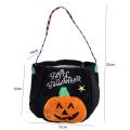 MAGEE Pumpkin Party Trick Or Treat Tote Bag Props For Children Kids Gift Basket Candy Bag Halloween Decoration Storage Bucket. 