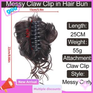 gou Synthetic Hair Bun Chignon Messy Curly Gripping Clip Hairpin Elastic Scrunchy False Hair Pieces For Women Hairpins