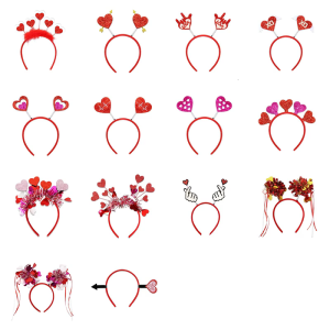 Shimmering Love Heart Hairhoop Glitters Hairband for Adult Teens Party Gathering Headwear Valentines Festival Accessory