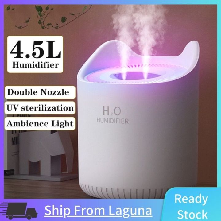 4.5L Humidifier Diffuser Double Nozzle Mist Maker Aromatherapy