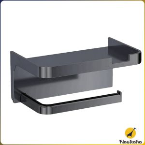 N.K.【Ready in Stock】 Wall-Mounted Bathroom Tissue Holder Punch-free Plastic Household Storage Rack Supplies
