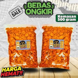 KRIPIK SOSRENG SOSIS GORENG KILOAN TEKSTUR RENYAH RASA PEDAS DAUN JERUK NIKMAT HALAL PRAKTIS TERLARIS