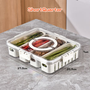 Container Food Storage Removable Compartment Food Container Leakproof Refrigerator Organizer Stackable With Lid