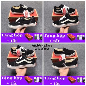 [Fullbox Bill + Tất] Giày thể thao nam nữ Vans Old Skool đen các loại 36-43