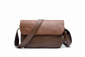 Túi đeo chéo da siêu dày chống nước kiểu trơn nắp gập Plaine  [Siêu Sale]