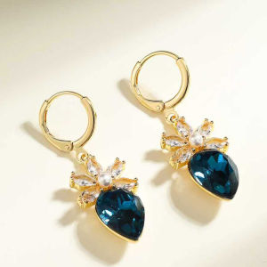 Fashionable Ring Gift 轻奢气质水晶锆石镶钻耳环时尚名媛高级感精致小众设计氛围感耳饰