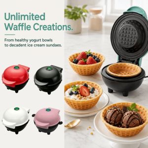 DIXRY Đa chức năng Bát bánh waffle Hoàn toàn tự động Ống sưởi điện Máy làm bánh waffle mini Đồ dùng cần thiết cho nhà bếp Phục vụ cho một người Máy làm bánh waffle Trà chiều
