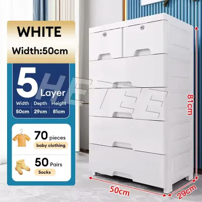 SALVO Durabox Cabinet Drawer Storage Cabinet Dust Multifunction Thickened Plastic With Wheels Drawer With lock Clothes