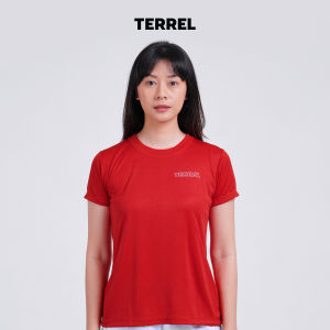 Terrel sportswear basic tee red women jersey baju dry fit lari gym yoga cewe wanita