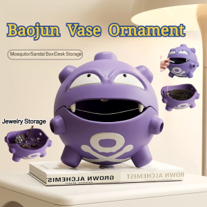 Gas bomb mosquito coil tray box Pokemon desktop creative ornaments Hand-made mosquito coil holder sandalwood burner