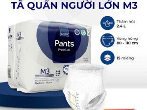 Tã quần người lớn Cao Cấp ABENA pants premium M3 (15 miếng vòng hông 80cm-110cm thấm hút 2400ml nước) của Đan Mạch tại pantsshop.vn
