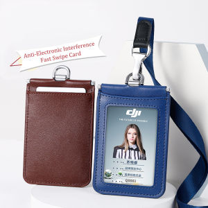 Cowhide Leather หนังสือเทียบคล้องบัตรบัตรป้องกันสำหรับการรบกวน เพื่อนักเรียนบัตรอาหารบริษัทพนักงานห้อยคอป้องกัน