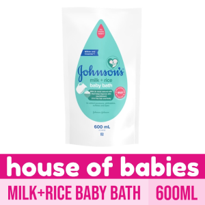 Johnsons Milk+Rice Baby Bath 600ml Refill