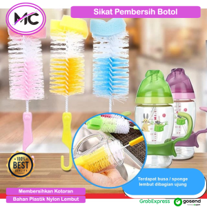 Sikat Pembersih Botol Susu Sikat Cuci 2 in 1 Bottle Nipple Brush Nylon Spons Pembersih Celah Gelas Mug Tumbler Free Sikat Dot