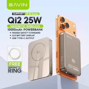 (Qi2 25W) BAVIN PC1208S 10000mAh Magnetic Powerbank 25W Wireless Charging + PD 35W Type-C Fast Charge for iPh 18 Series