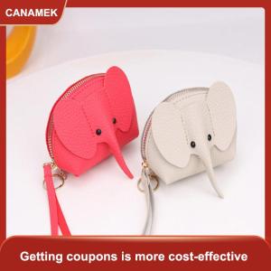 【CANAMEK】 1 chiếc Ví đựng thẻ khóa kéo hình son môi sáng tạo ví nhỏ hình voi dễ thương ví phong cách cosplay anime túi Nhật Bản hình voi móc treo balo