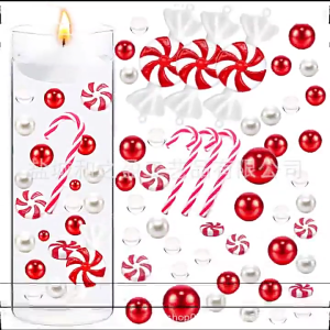 Tự làm trang trí ngày lễ giáng sinh chất làm đầy bình nổi bằng nhựa hạt với Kẹo gậy hình dạng cho lễ hội hiển thị