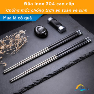 [Set 10 Đôi] Đũa Hợp Kim Đầu Inox 304 HADU Thân Sợi Thủy Tinh Kiểu Nhật Chống Mốc Kháng Khuẩn Chống Trơn Trượt Dùng Cho Máy Rửa Bát