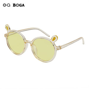 OQ BOGA 7 Kiểu Thời Trang Tai Thỏ Khung Tròn Ống Kính Kính Mát Trẻ Em Trẻ Em Ngoài Trời Bảo Vệ Mắt Kính Mắt