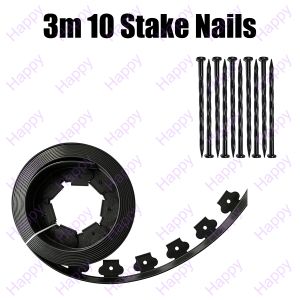 HAPPY 3/5/10 m ขอบกั้นดิน ที่กั้นดินไหล ที่กั้นดิน ที่แบ่งดิน จัดสวน กั้นหญ้าและหิน เส้นแบ่งเขตงานจัดสวน 10/16/32เล็บคงที่ (plastic Garden Edging)