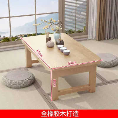 Folding Household Solid Wood Tatami Low Bay Window Small Tea Table
