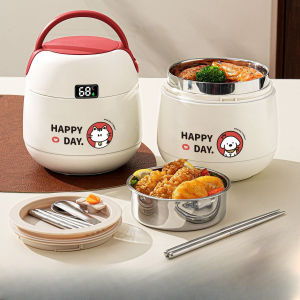Thickened extra-long insulated lunch box vacuum 24-hour office worker outdoor lunch multi-layer lunch box insulated soup bowl
