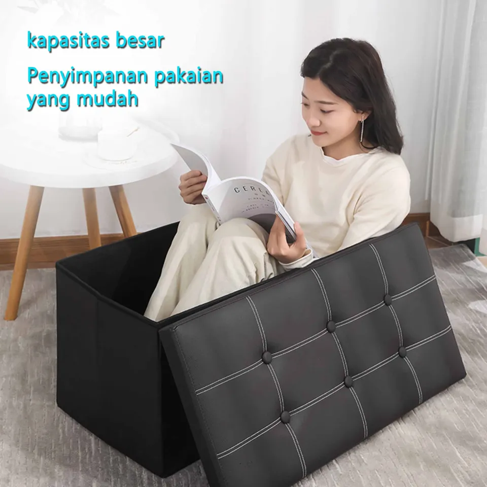 Folding Storage Box Storage Chair BYKOSION Ottoman Sofa Storage