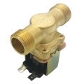 Brass Electric Solenoid Magnetic for Valve 1/2 In N/C Normally Closed Water Inlet Flow Switch for Valve for Water Contro. 