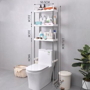 FREMRAG Stainless Steel Bathroom Storage Rack 2/3 Tier Removable Freestanding Bathroom Organizer Standing Holder Space Saving Over The Toilet Shelf Bathroom