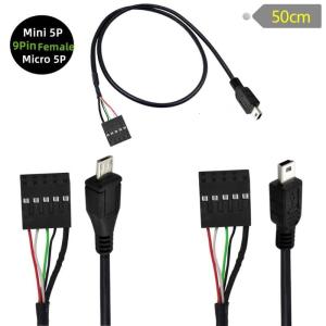 50cm USB 2.0 mini 5pin Nam đến 9pin Cáp rào cái đầu Bo mạch chủ Cáp dữ liệu thay thế cho thiết bị điện tử
