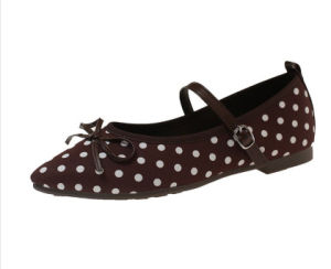 Free Shipping Korean-Style Bow-Tie Shoes New Spring/Autumn Collection Flat Shallow-Toe Ballet Flats With Soft Soles Comfortable To Wear