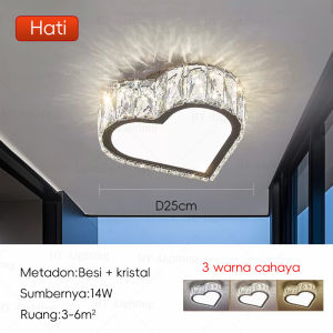 Lampu Langit-langit LED Kristal Lampu Langit-langit Modern untuk Ruang Tamu Internal Koridor Lorong Ruang Makan Besi Dekoratif Tertanam Romantis
