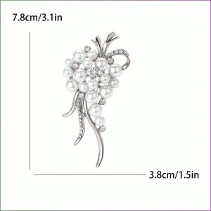 Brooch Sparkling Light Temperament Chest Jewelry Pearl Grape Delicate Inlay Colorfast Durability