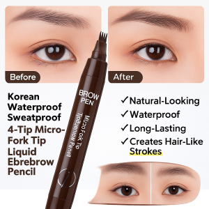 [Ready Stock]Four-pronged eyebrow pencil waterproof and easy-to-color liquid eyebrow pencil makeup