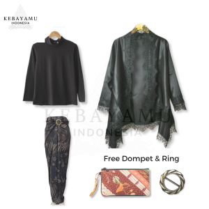 Paket 5in1-Outfit kondangan satin kekinian baju satin glamour outer satin silk wanita terbaru 2024